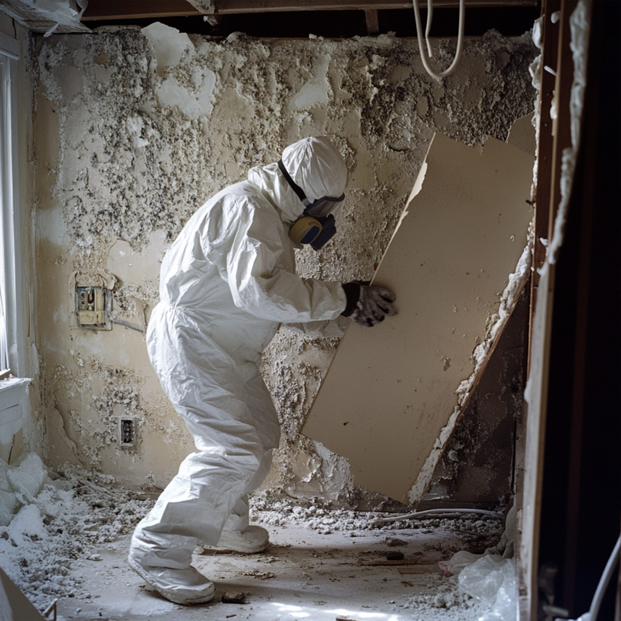 Water extraction equipment in flooded basement
